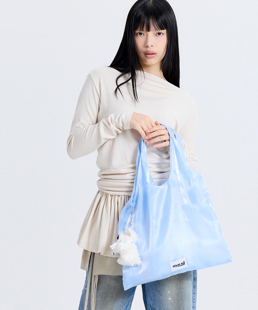 Macni Sheer Silky Shoulder Bag Sky Blue