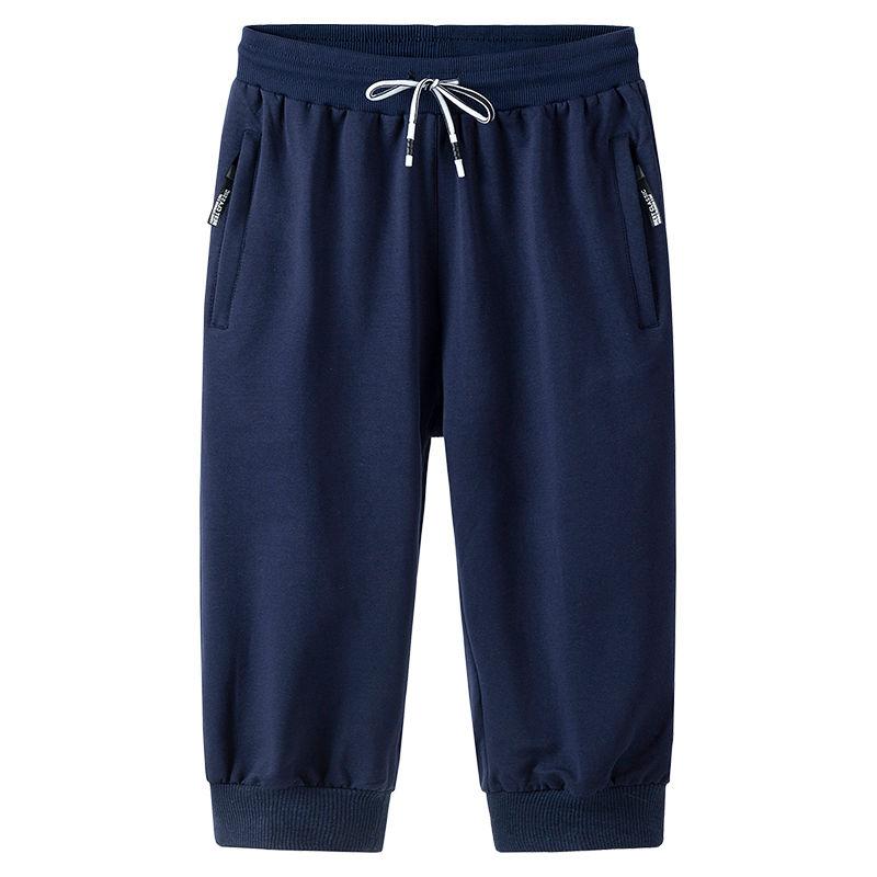 Summer Men Thin Casual Cropped Trousers Men's Straight Loose Fashion Sports Shorts Plus Size