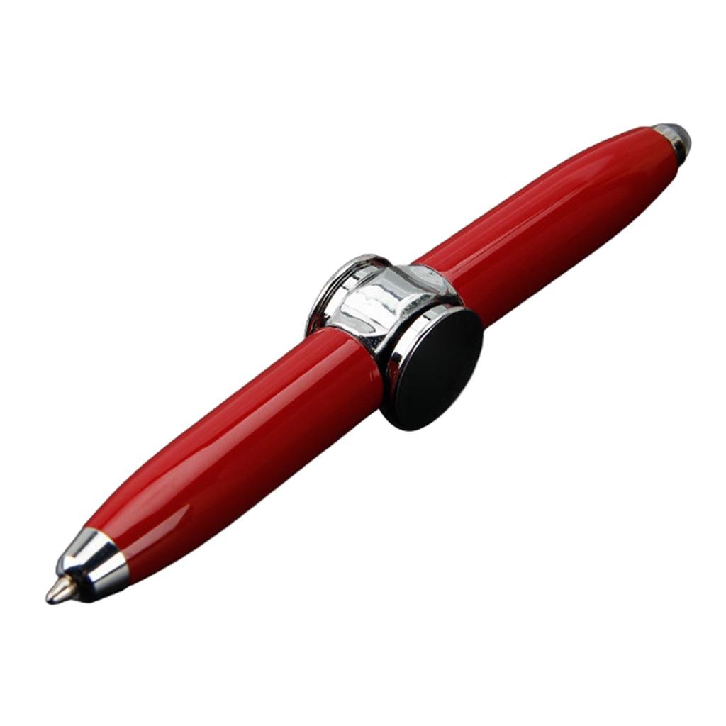 2Pcs Fidget Pen Spinner Pen with LED Light Metal Spinning Pen Ballpoint Pen Multifunctional Pen Anxiety Relief Pen