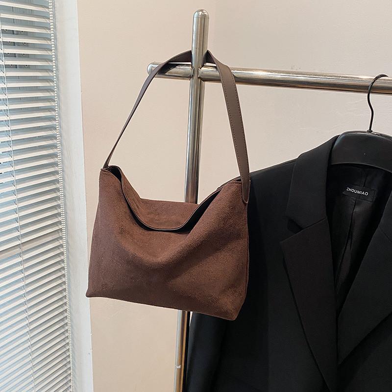 Chic Retro Design Tote Bag For Women In Stylish Black Orange Brown Khaki Colors