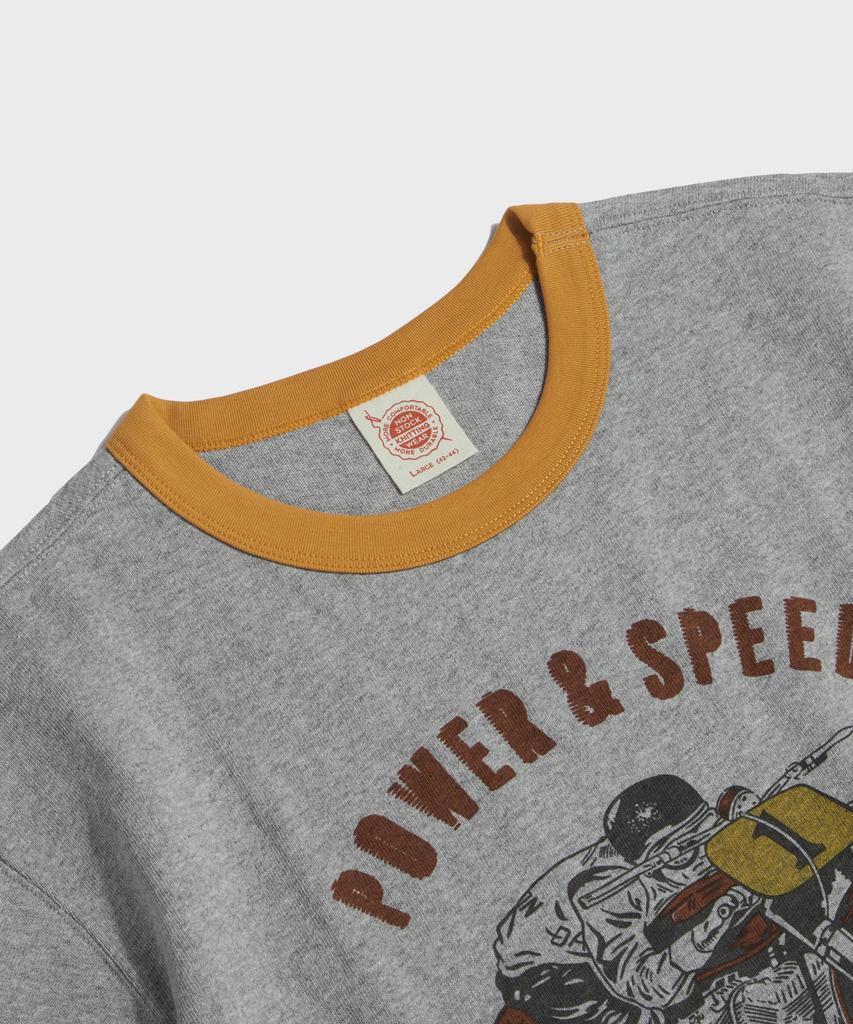 Beulonseun Retro Motorcycle Graphic Tee Gray