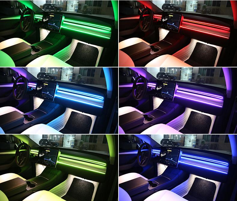 

Car Interior Decoration RGB Led Light Strip App Control USB Music Rhythm Sensing Lamp Atmosphere Lights with Remote Control 12V