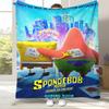 Funny S-SpongeBob Patrick Star Cartoon Flannel Blanket,Ultra Soft Warm Plush Throw for Home Bedroom Bed Sofa Cover Camping Gift