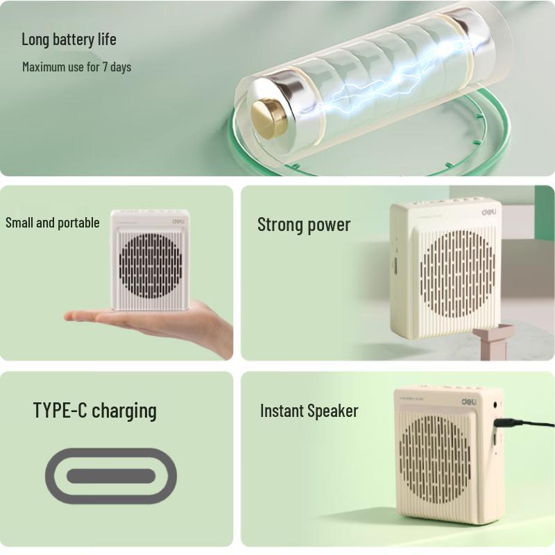 Deli LT921 Portable Wireless Voice Amplifier for Teachers and Guides