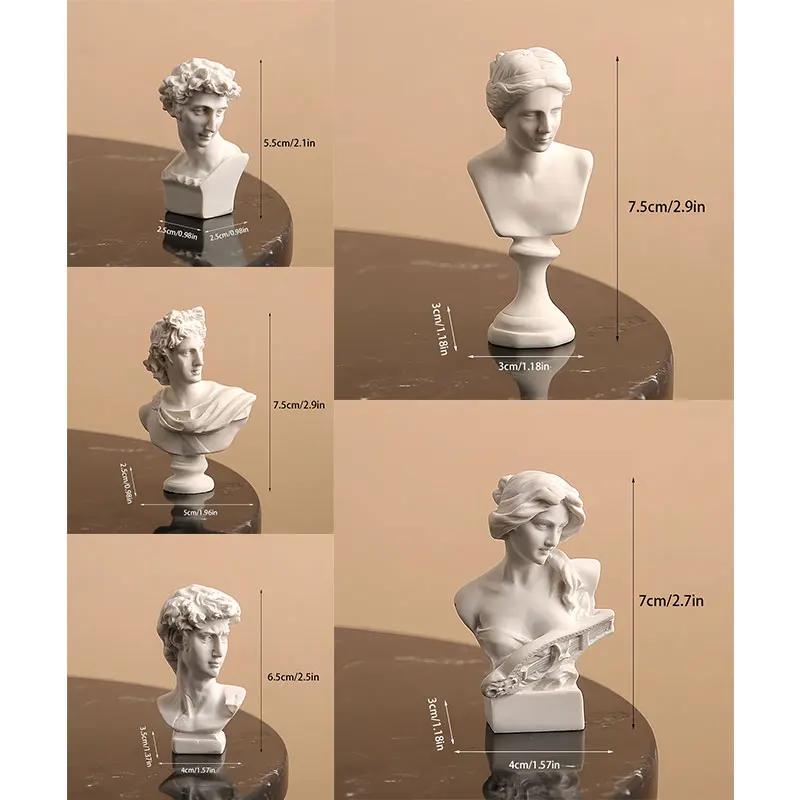 Apollo Poprsí Řecká a římská mytologie Bůh slunečního světla Pryskyřičná hlava Poprsí Socha Figurka Domácí dekorace