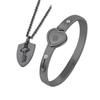 Set di Braccialetti con Lucchetto d'Amore Chiave per Coppia Creativa Transfrontaliera in Acciaio al Titanio