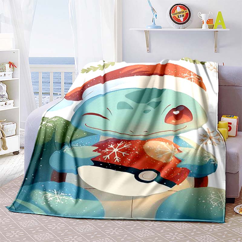 Pokem-Squirtles Decorative Blanket School Bedroom Decoration Fluffy Soft Blankets for Bed Bedspread the Sofa Throw Warm Winter89