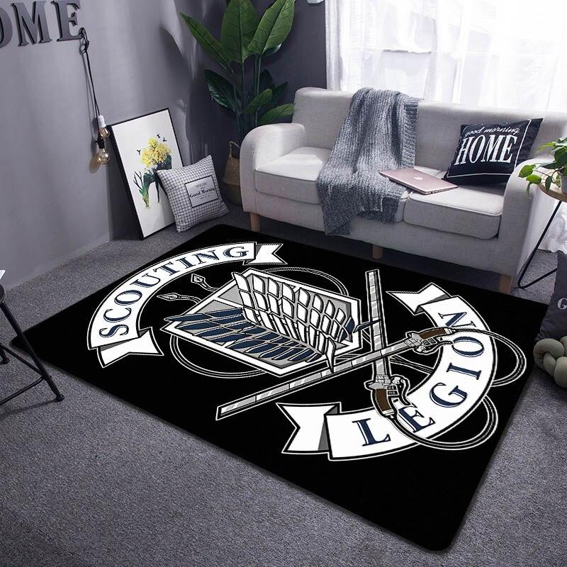 Attack On Titan Wings of Freedom Cartoon Carpet Children's Carpet Living Room Bedroom Anti-slip Carpet Photography Props Carpet