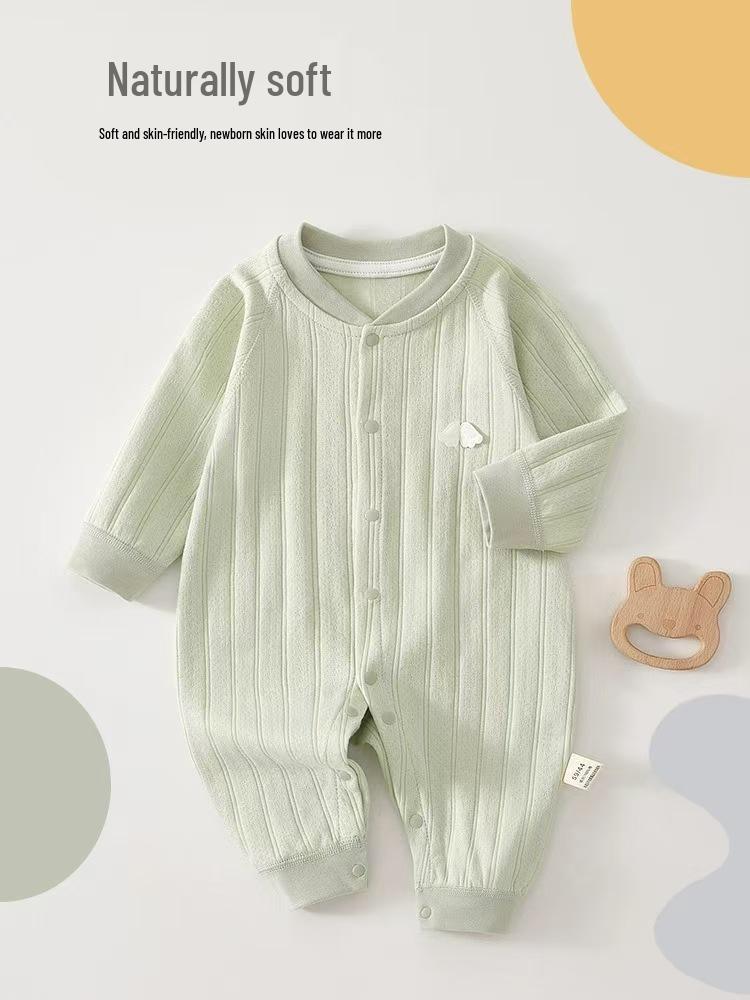 Bawełniany Pajacyk z Długim Rękawem dla Noworodka - Styl Wiosenno-Jesienny