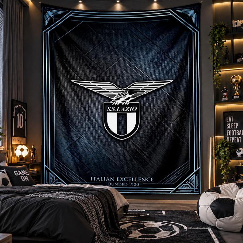 Wall Hanging Tapestry Lazio FC Print Cloth for Living Room Bedroom Home Decor