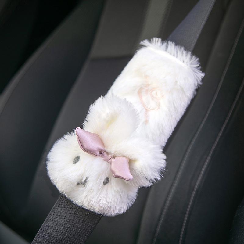 Four Seasons Car Neck Pillow - Cartoon Rabbit Design, Plush & Comfortable Headrest Support