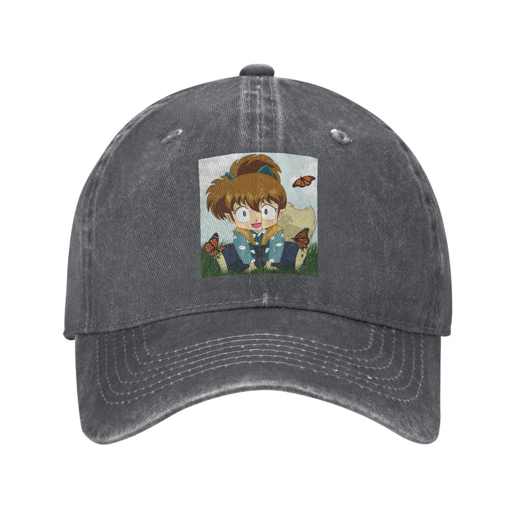 Anime Inuyasha Shippo Washed Denim Cap Casual Baseball Caps Adjustable Hat Summer Unisex Baseball Hats