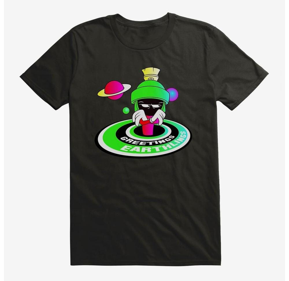 Looney Tunes Marvin The Martian Greetings Earthlings T-Shirt Size S-5XL Unisex T-Shirt XXL