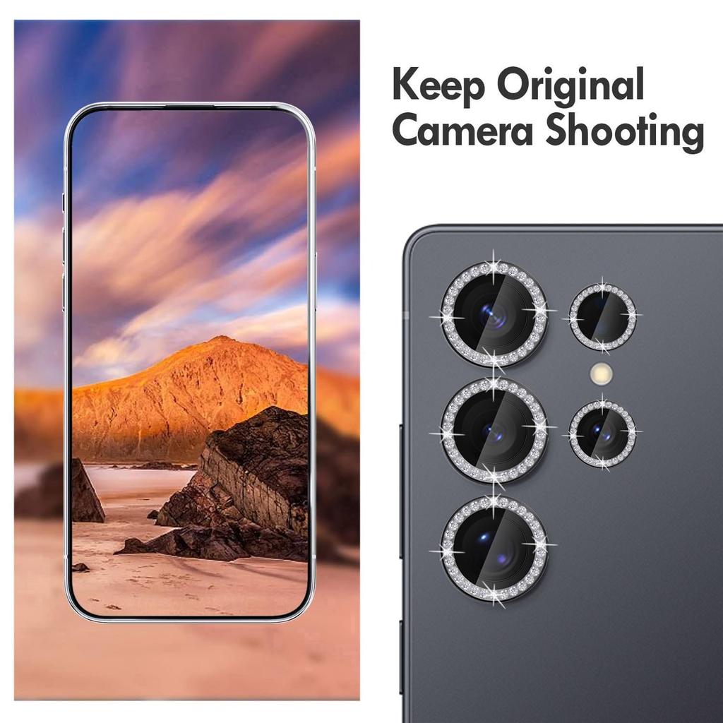 For Samsung Galaxy S25 Ultra Camera Lens Protector Diamond Ring Design Tempered Glass Lens Film