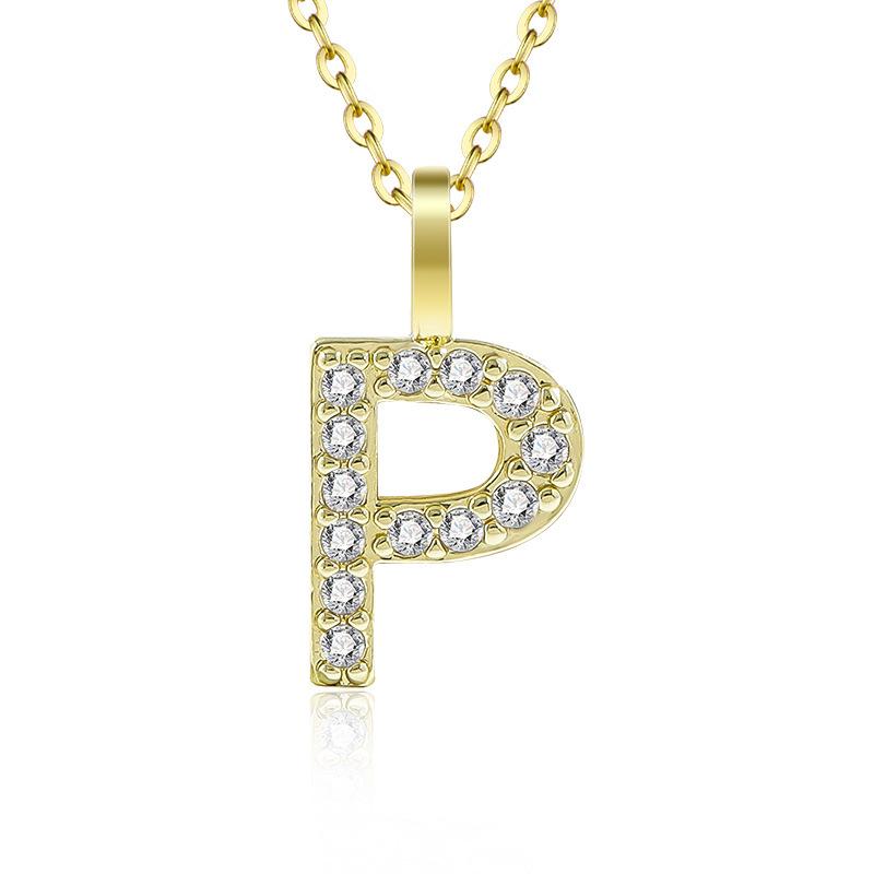 Gold Color Pendant Necklace with Chain for Women - Initial Jewelry Gift