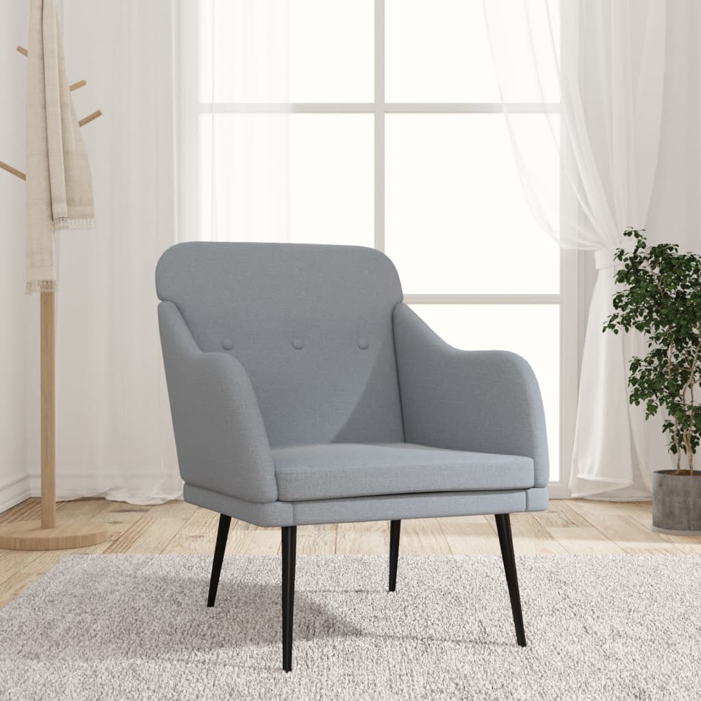 Armchair Light Grey 63x76x80 Cm Fabric\