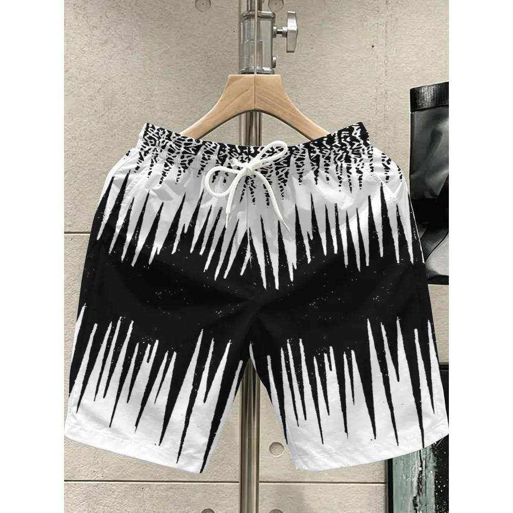 Pantaloncini larghi alla moda, comodi, taglie forti, con coulisse, 3D, da uomo, creativi, colorati, estivi, per il tempo libero, per le vacanze, freschi, versatili per l'uso quotidiano