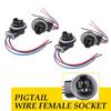 Universal Pigtail Female 3157 Wire Two Harness Front Turn Signal Socket 4pc Lamp