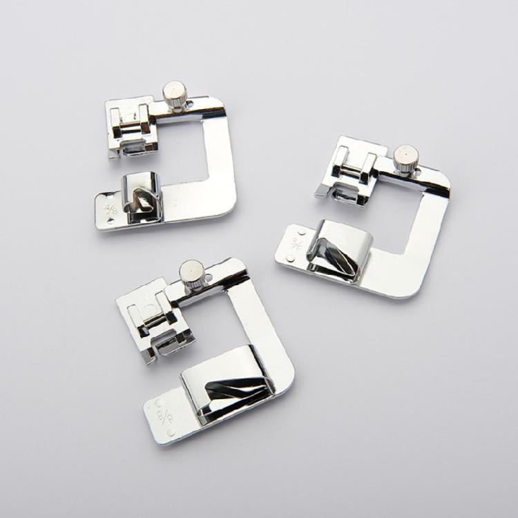 3Pcs Sewing Machine Presser Foot 8/8Inch, 6/8Inch, 4/8Inch Hemmer Foot Set for Household Sewing Machine