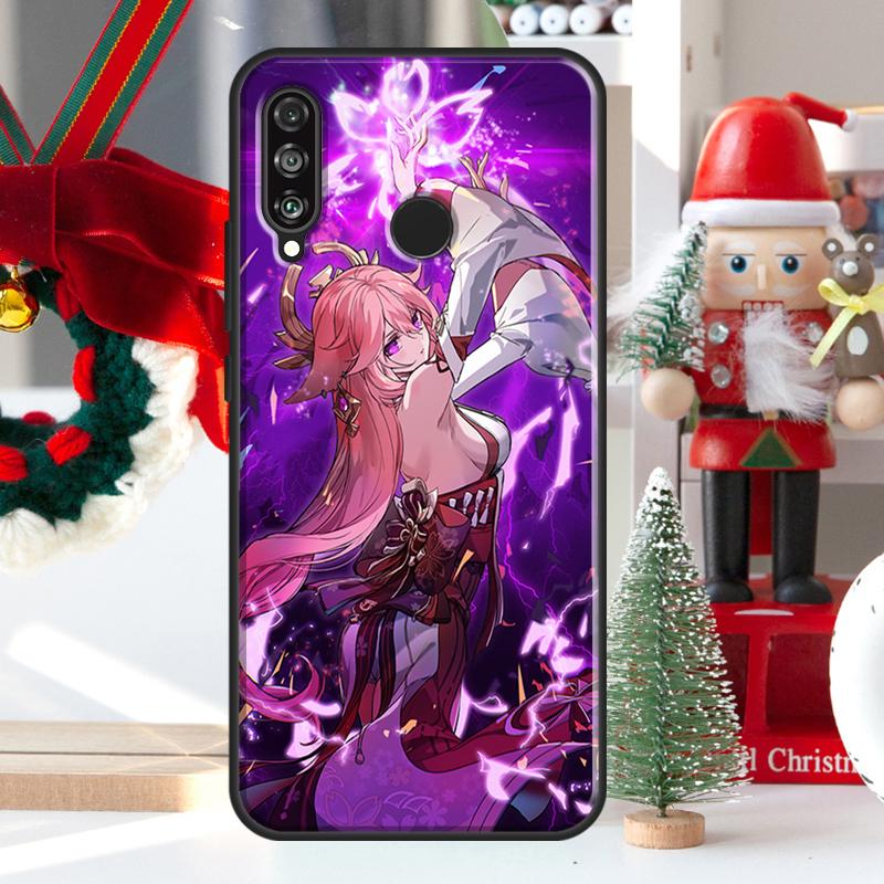 

Чехол Yae Miko Genshin Impact для Huawei Nova 5T 9 10 SE 7i 8i 11i 12i Y73 Y72 Y61 Y91 Y60 Y70 Y90 P20 P40 P30 Lite Huawei Nova 12s