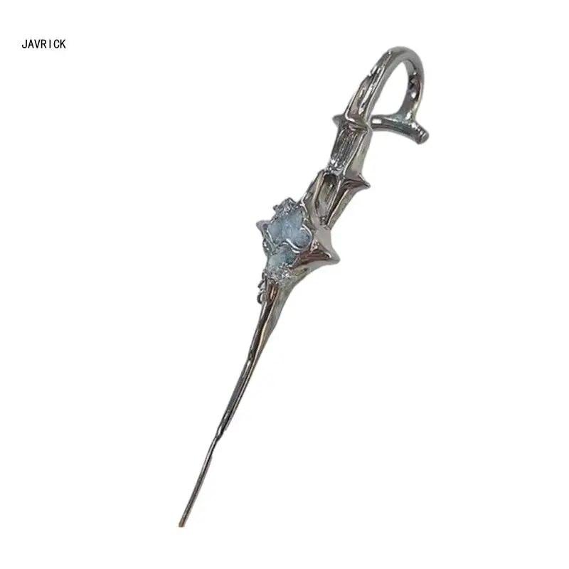 

Ретро геометрические серьги с четырехконечной звездой, нишевые расширенные антисенситивные серьги спереди и сзади, прокол иглы для ушей