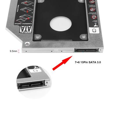 Adapter do dysku twardego 9,5 mm/12,7 mm SSD/HDD Caddy SATA 3.0 Obudowa Pudełko Wsparcie dla HDD/SDD o grubości 9,5 mm/12,7 mm