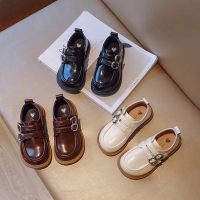 Children Leather Shoes Buckle Solid Flexiable Boys Girls Shoe