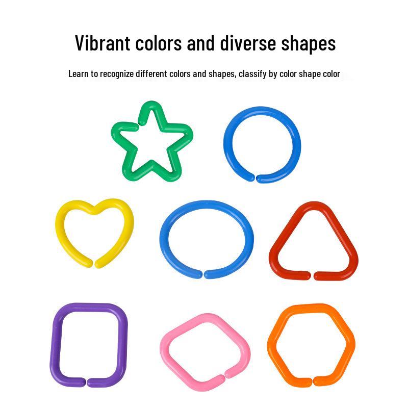 Geometric Chain Buckle Early Education Desktop Toy - Large Building Blocks for Children's Development