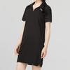Puma Solid Color Casual Oversized Minimalist Knit Polo Short Sleeve Dress Women's Black