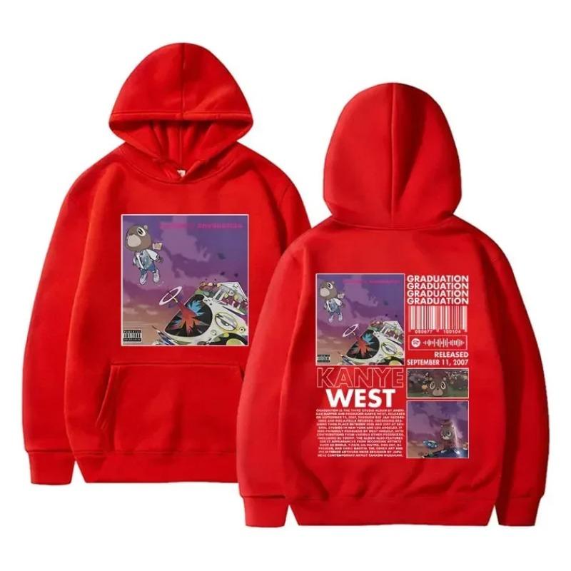 Rapper Kanye West Graduation Printed Hoodie Men's Cool Streetwear Popular Casual Sweatshirt Oversized  Casual Clothing Hoodies & Sweatshirts Women’s