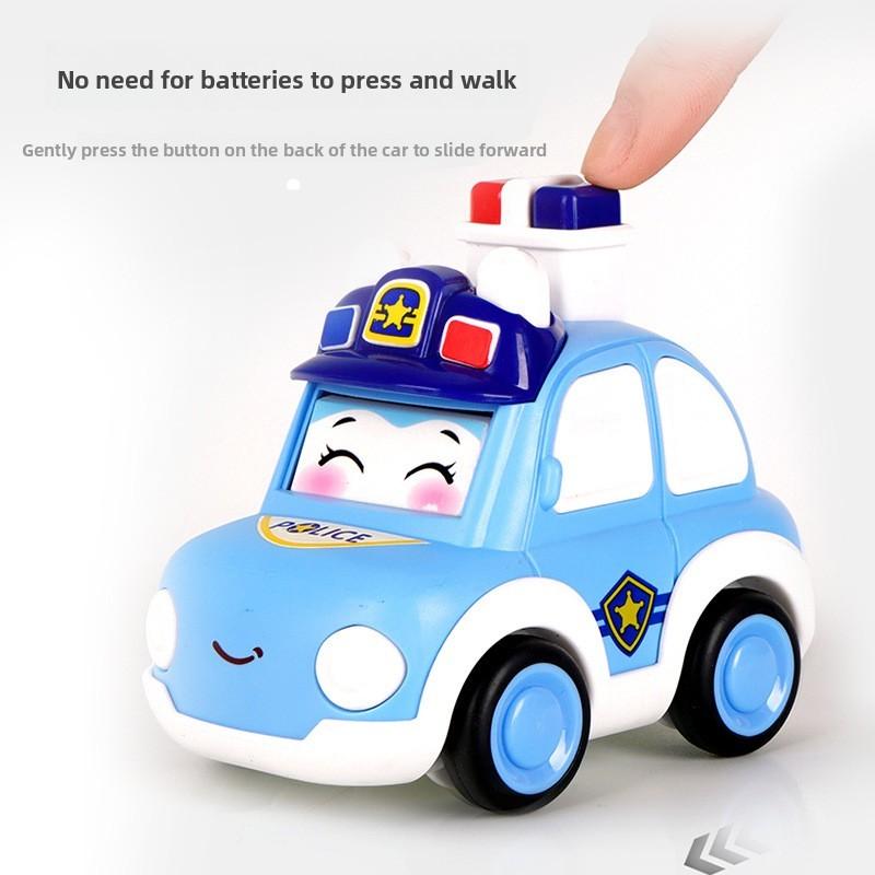 Plastic Pressing Police Car Toy For Kids With Push Drive And Visual Development