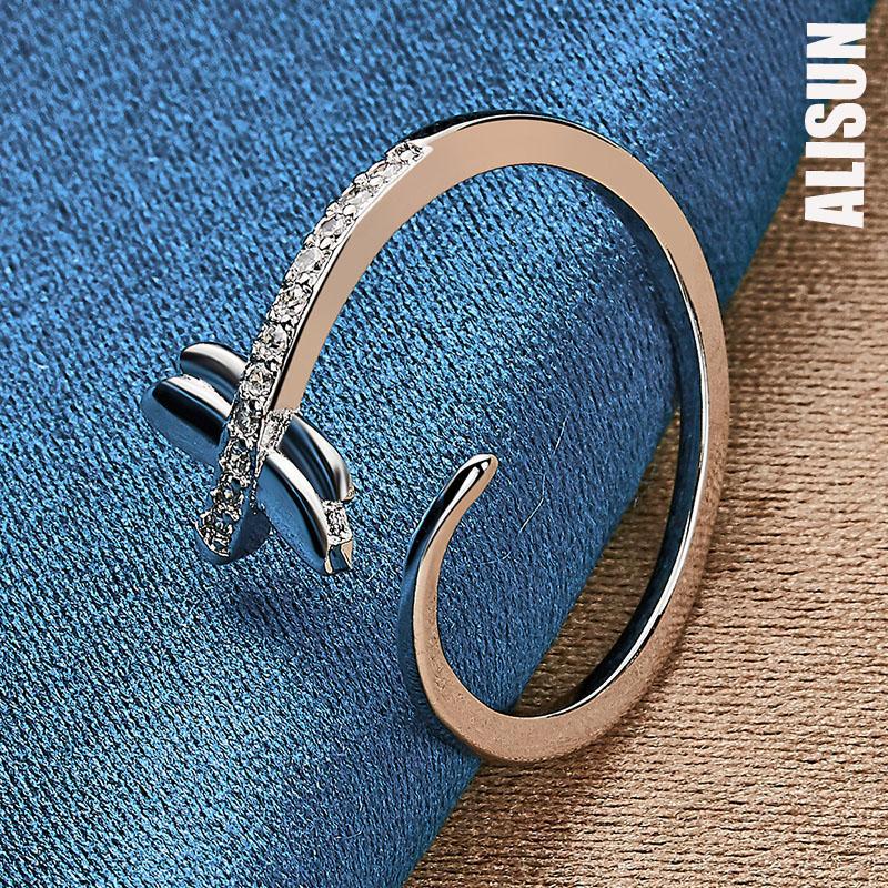 Bague ouverte en argent sterling 925 avec libellule et zircon AAA, bijou de mariage tendance