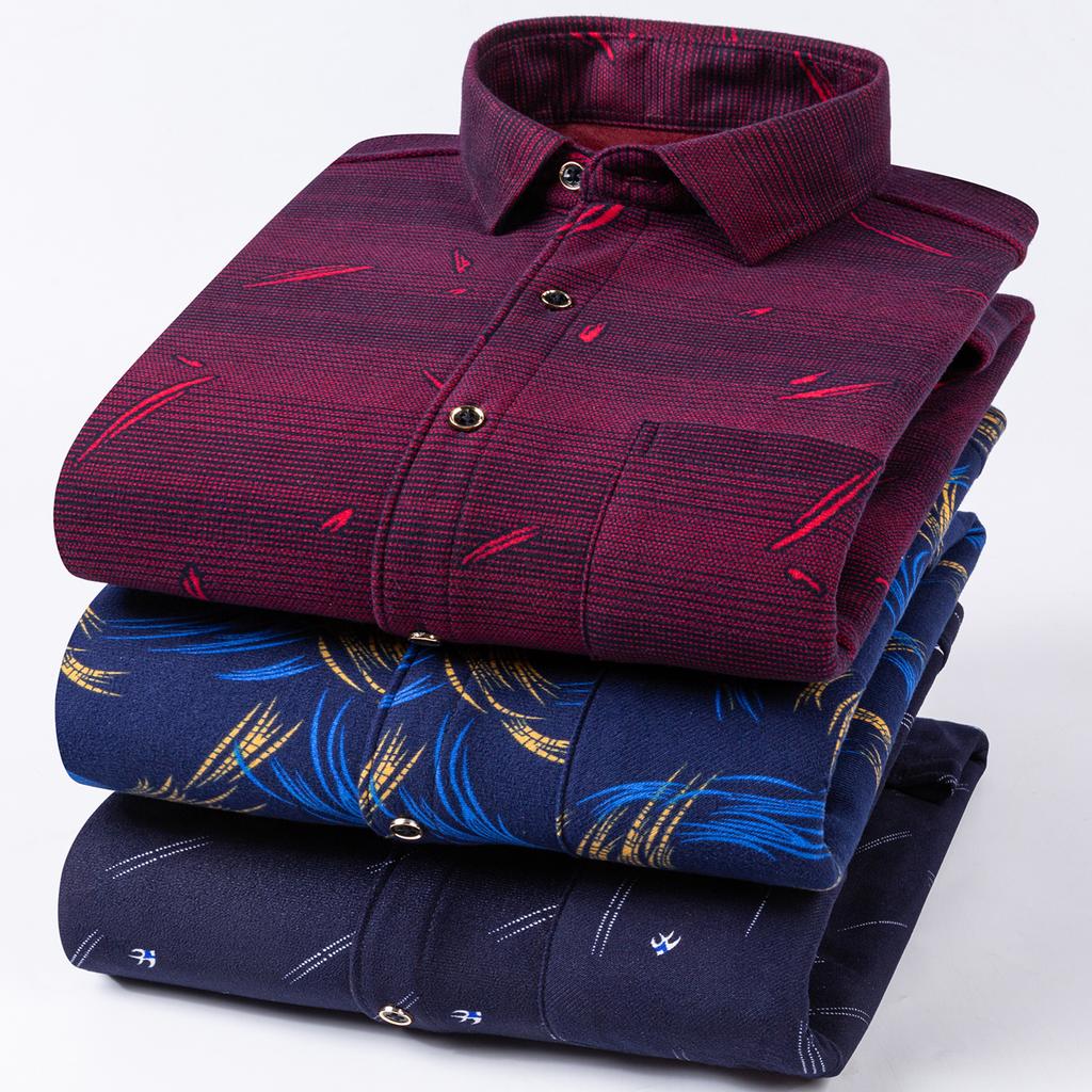 Pánské oboustranné fleecové košile s dlouhým rukávem a kostkovaným vzorem, silnější, zimní, ležérní, hřejivé, trendy, odolné proti chladu, pohodlné košile pro muže