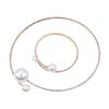 Koreanisches Braut-Funkel-Strassschmuck-Set, rundes Voll-Diamant-Armband, Ohrringe, Halskette Dreiteiliges Set