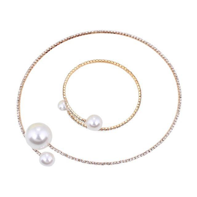 Koreanisches Braut-Funkel-Strassschmuck-Set, rundes Voll-Diamant-Armband, Ohrringe, Halskette Dreiteiliges Set