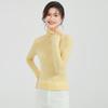 Golden Chrysanthemum Women's Wool Silk Turtleneck Sweater