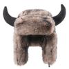 Winter Thick Faux Fur Trapper Hat With Ear Flaps Unisex Warm Windproof Ski Cap Cold Weather Outdoor