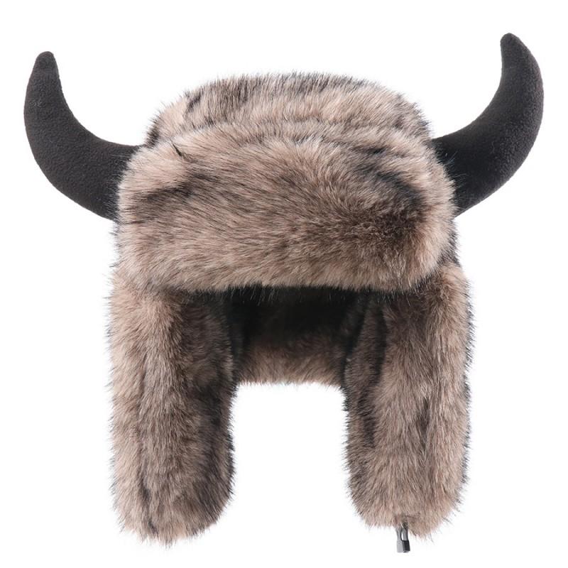 Winter Thick Faux Fur Trapper Hat With Ear Flaps Unisex Warm Windproof Ski Cap Cold Weather Outdoor