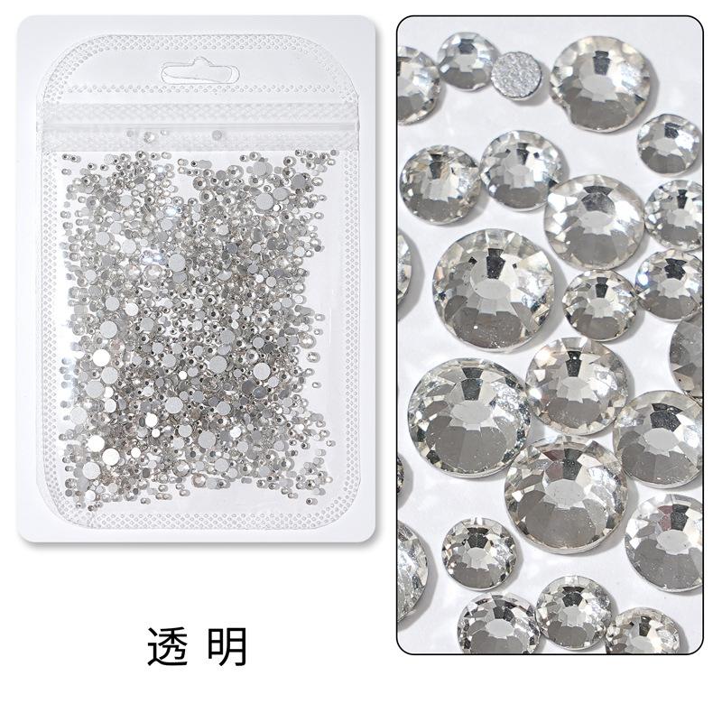 1440 buc, Un pachet întreg de manichiuri colorate, Diamante cu fund plat, Burghie din sticlă de cristal nu pot cădea de pe fund, Bijuterii cu diamante rotunde cu dimensiuni mixte.