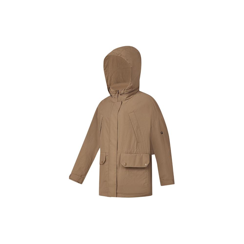 

FILA Solid Color Simple Loose Outdoor Sports Hooded Windbreaker Women Outerwear Malt A11W417703F-BN XXL