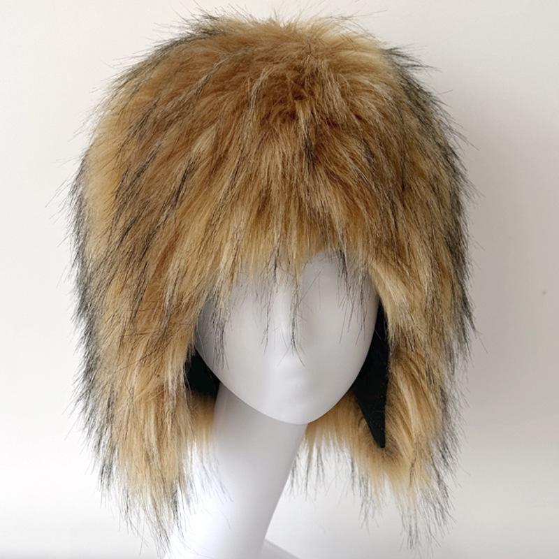 Cappello da Donna di Alta Gamma in Morbida Pelliccia Sintetica di Procione con Protezione per le Orecchie - Stile Secchiello Autunno/Inverno