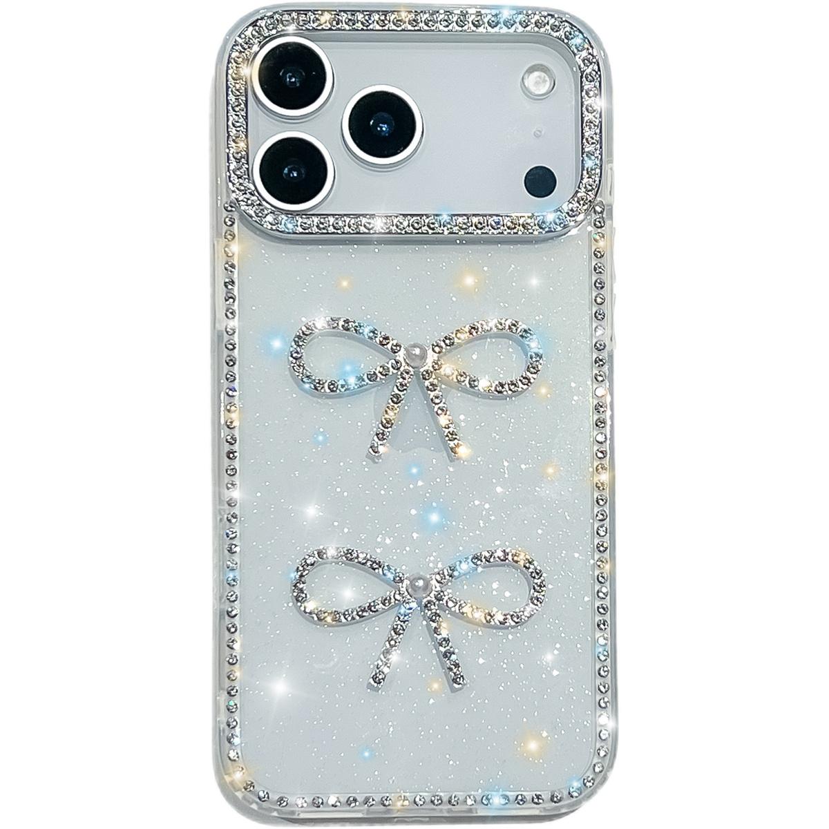 

Handmade Sparkly Diamond Bowknot IMD Phone Case, Compatible with iPhone 13-17 Series iPhone 13 прозорий