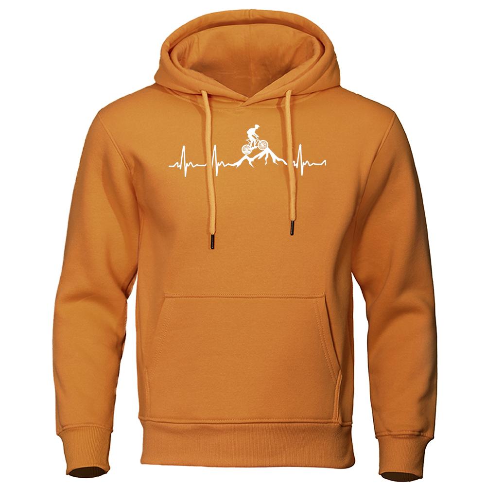 Mountain Bike Heartbeat Funny Mtb Dirt Bike Men'S Hoodie Fashion Daily Hoodies Quality Fashion Clothing Vintage Loose Clothes