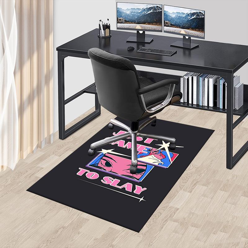 1 Stück JUST SLAY Home Office, Strapazierfähige Polyester-Fußmatte mit Einfach zu Reinigender Oberfläche, Bürodekoration, Urbaner Stil, Rutschfeste Rückseite