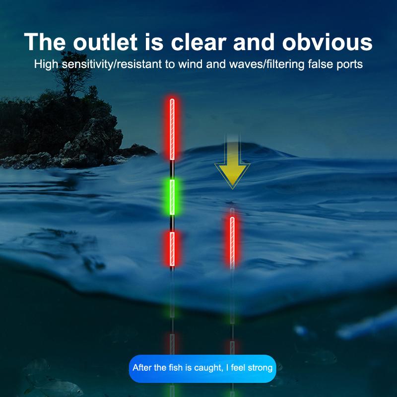 Led Fishing Float Highly Sensitive Remind Buoy Gravity Sensor Glowing Electric Night Fishing Strobe Long Tail