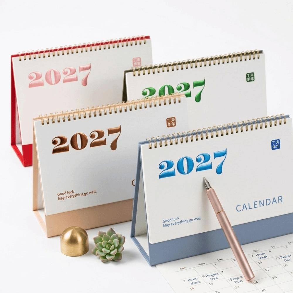 Minimalist Desktop Calendar 2027 Self-Discipline Tracker New Desk Calendar  Workspace