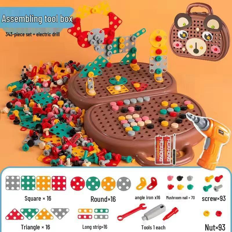 Kinder Dinosaurier Reparaturset mit elektrischem Schraubenzieher und Puzzleteilen