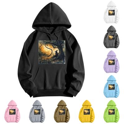 Genç Kızlar İçin Sweatshirtler Uzun Kollu Baskılı Günlük Grafik Kapüşonlular İpli Kazak Sevimli Bol Kapüşonlu