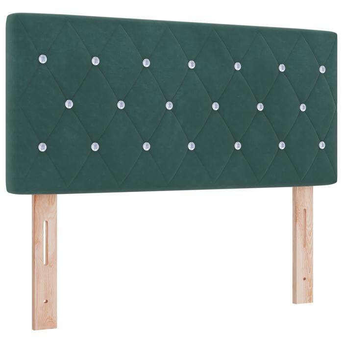 Tête de lit vidaXL en velours vert foncé avec boutons en cristal 90 cm 42007078