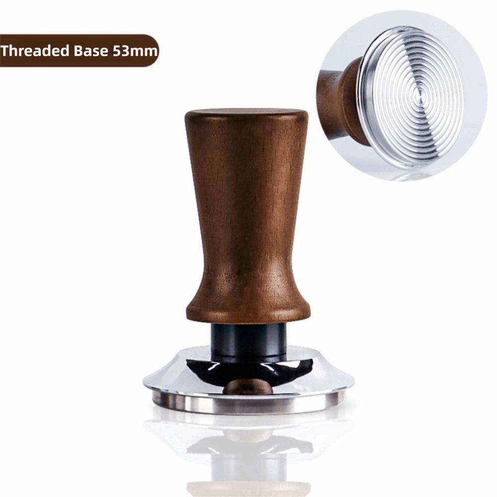 Wooden Handle Coffee Tamper Stainless Steel Base Barista Tool Pressure Hammer  Professional Use
